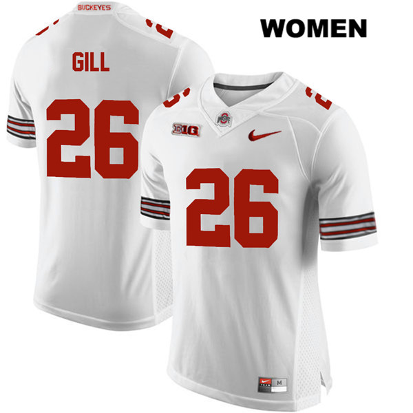 Ohio State Buckeyes Women's Jaelen Gill #26 White Authentic Nike College NCAA Stitched Football Jersey JZ19X10VD
